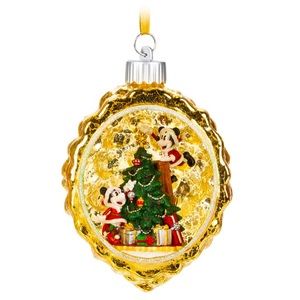 🎄 Light-Up Santa Mickey & Minnie Mouse Disney Ornament